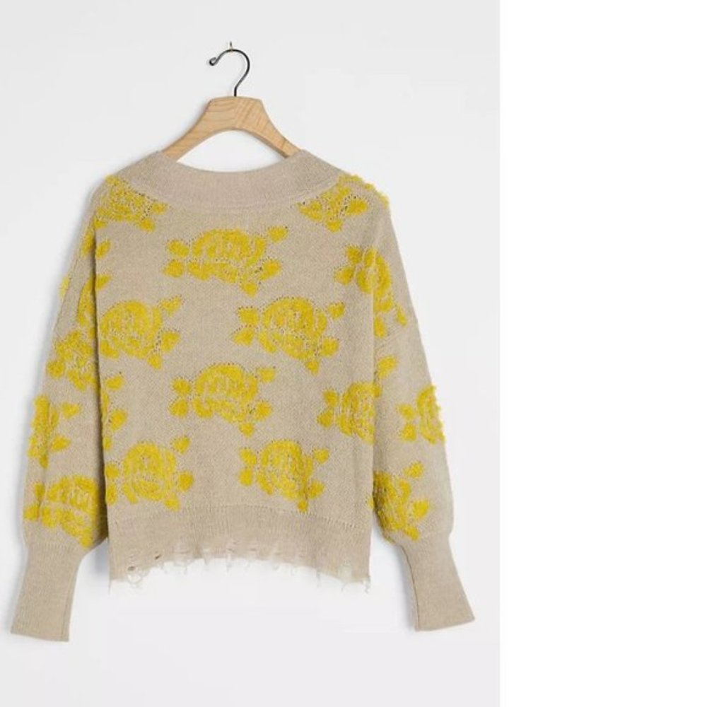 Anthropologie Lucila pullover floral Sweater NEW with tag XS - Picture 8 of 13